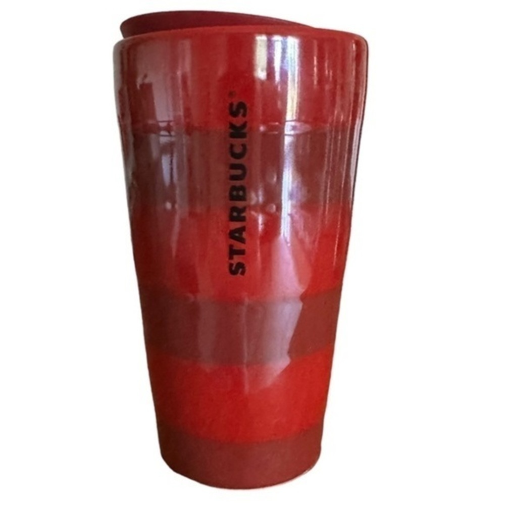 STARBUCKS HOLIDAY 2021 RED STRIPED CERAMIC TUMBLER